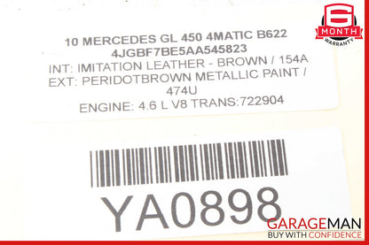 07-12 Mercedes X164 GL450 GL350 Rear Right Roof Rail Rack Cover Cap Chrome OEM