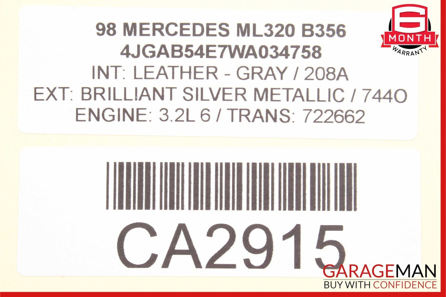 98-05 Mercedes W163 ML320 E320 ECU ECM Engine Control w/ ESP Stability Module