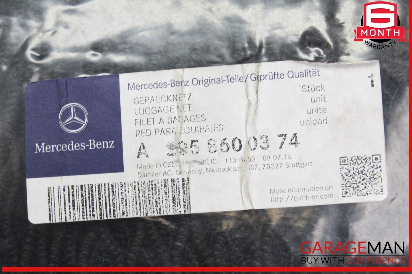 15-21 Mercedes W205 C300 Rear Luggage Cargo Net 2058600374 OEM