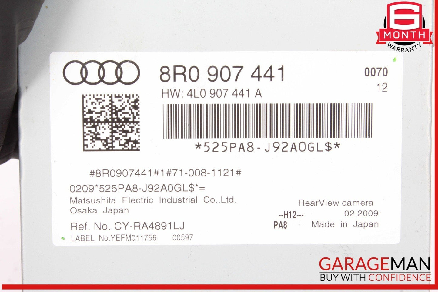 09-17 Audi Q5 Rear View Camera Control Module Unit 8R0907441 OEM