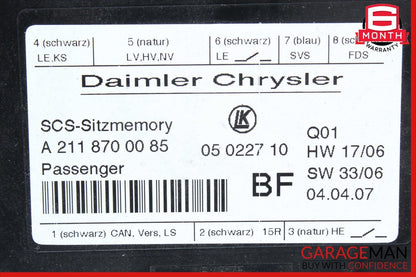 03-11 Mercedes W211 E350 GL450 Front Right Seat Control Module 2118700085 OEM