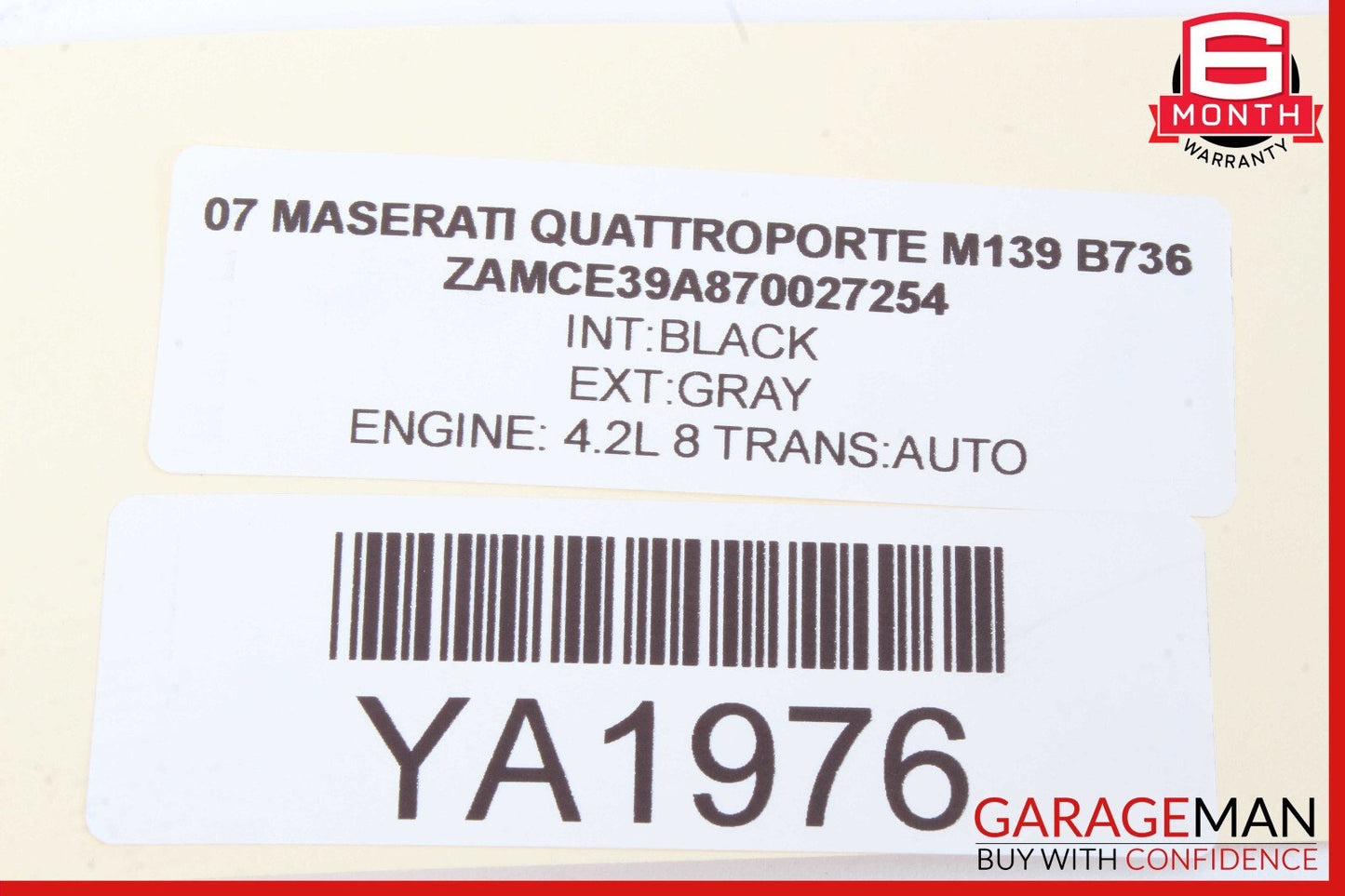 03-13 Maserati Quattroporte M139 Interior Roof Grab Handle Front Right Side OEM