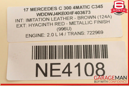 15-18 Mercedes W205 C300 4MATIC Power Brake Booster Master Cylinder w/ Reservoir