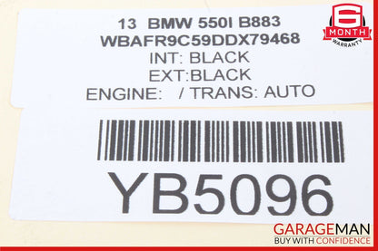 11-16 BMW 550i 535i 528i Left Passenger Side Sun Visor