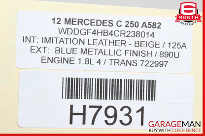 08-14 Mercedes W204 C250 Front Left Side Door Panel Tweeter Speaker Trim Cover