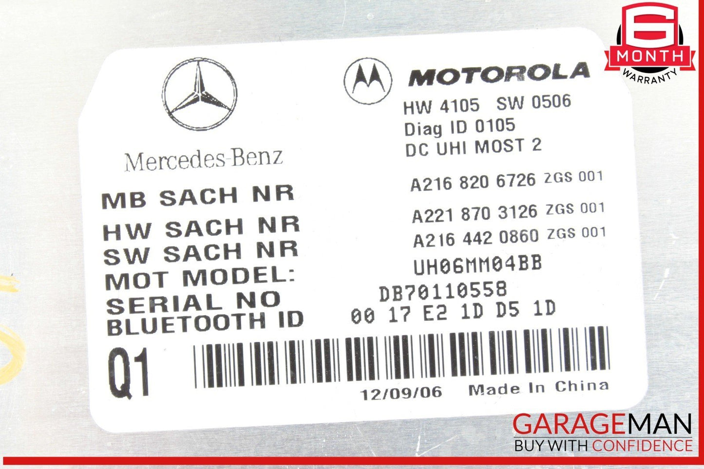07-13 Mercedes W221 S550 CL550 Bluetooth Communication Controller Module OEM