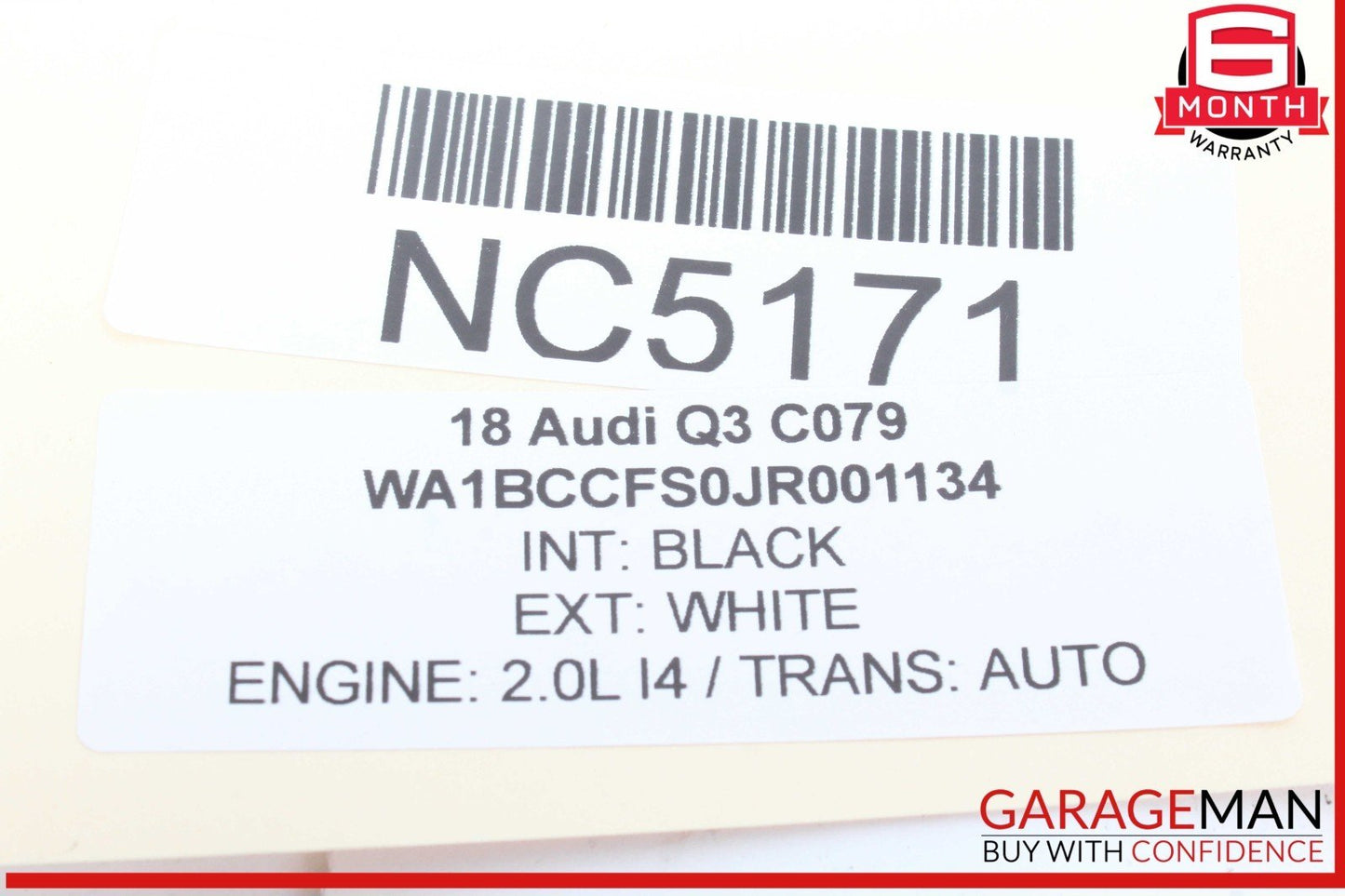 15-18 Audi Q3 Front Left Driver Side Sun Visor Sunvisor Black 8K0857551 OEM