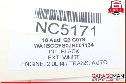 15-18 Audi Q3 Front Left Driver Side Sun Visor Sunvisor Black 8K0857551 OEM