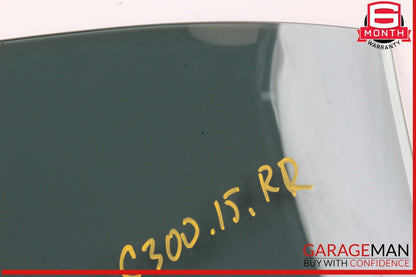 15-21 Mercedes W205 C300 C400 Rear Right Side Door Window Glass OEM