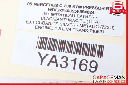 01-07 Mercedes W203 C230 C240 C55 AMG Front Right Door Control Module Unit