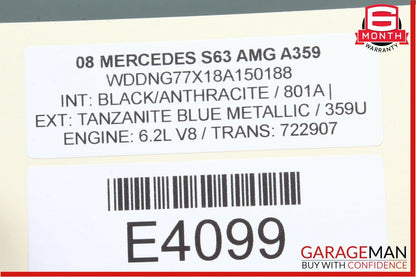 07-11 Mercedes W221 S63 AMG Windshield Night Vision Camera OEM