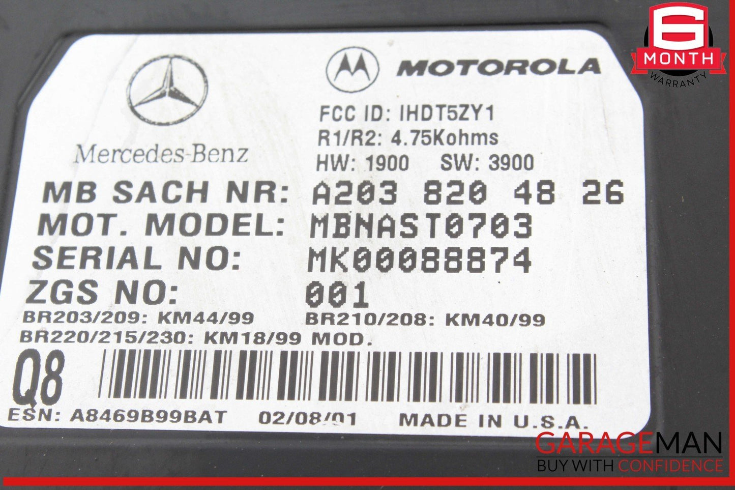 00-09 Mercedes W210 E320 SL550 Voice Command Control Module 1638201326 OEM