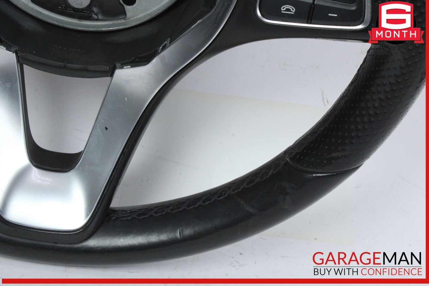 15-18 Mercedes W205 C300 GLC300 Steering Wheel Black w/ Paddle Shifters Assy OEM