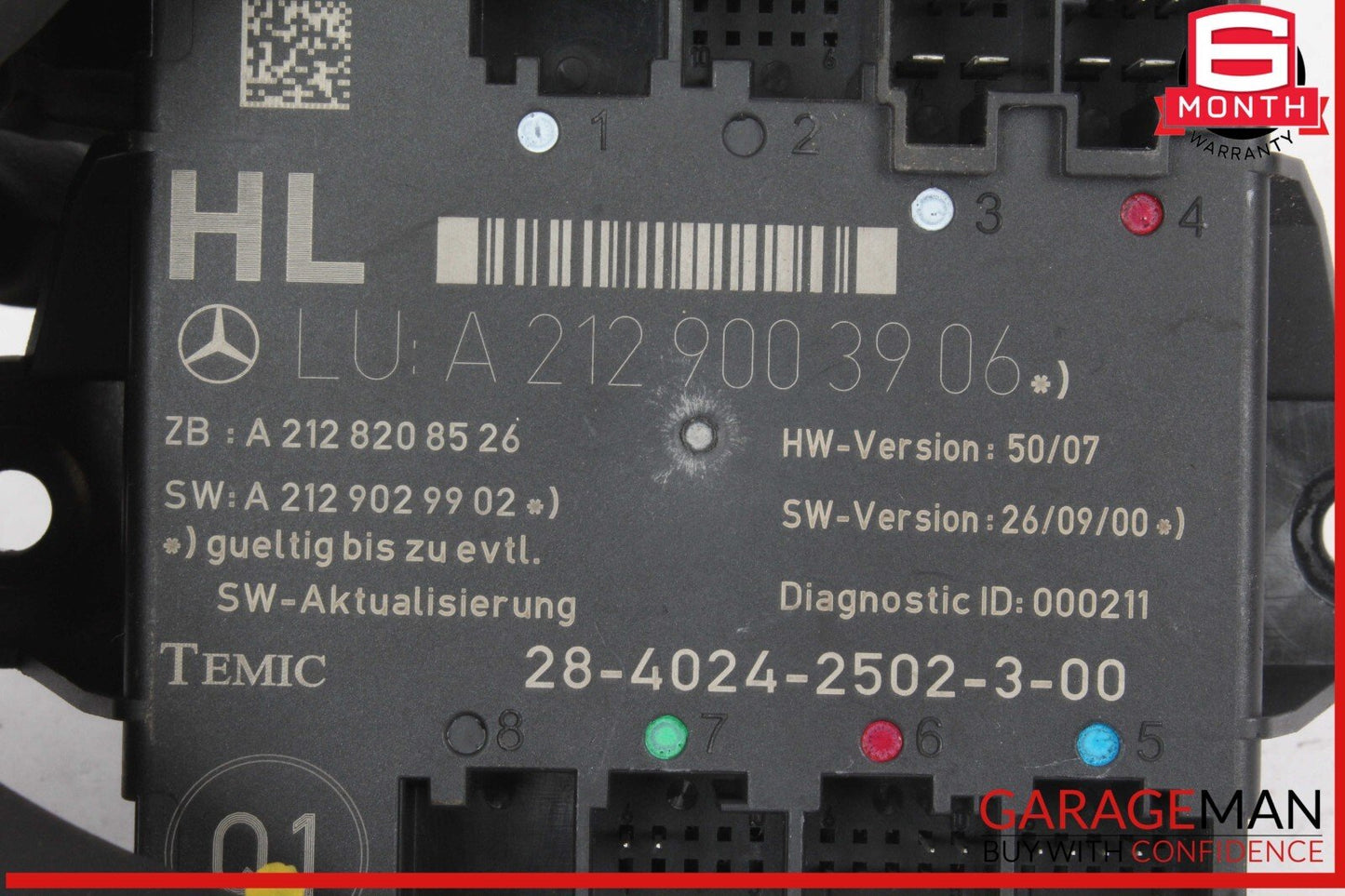 08-18 Mercedes W204 C250 C300 Rear Left Driver Side Door Control Module OEM