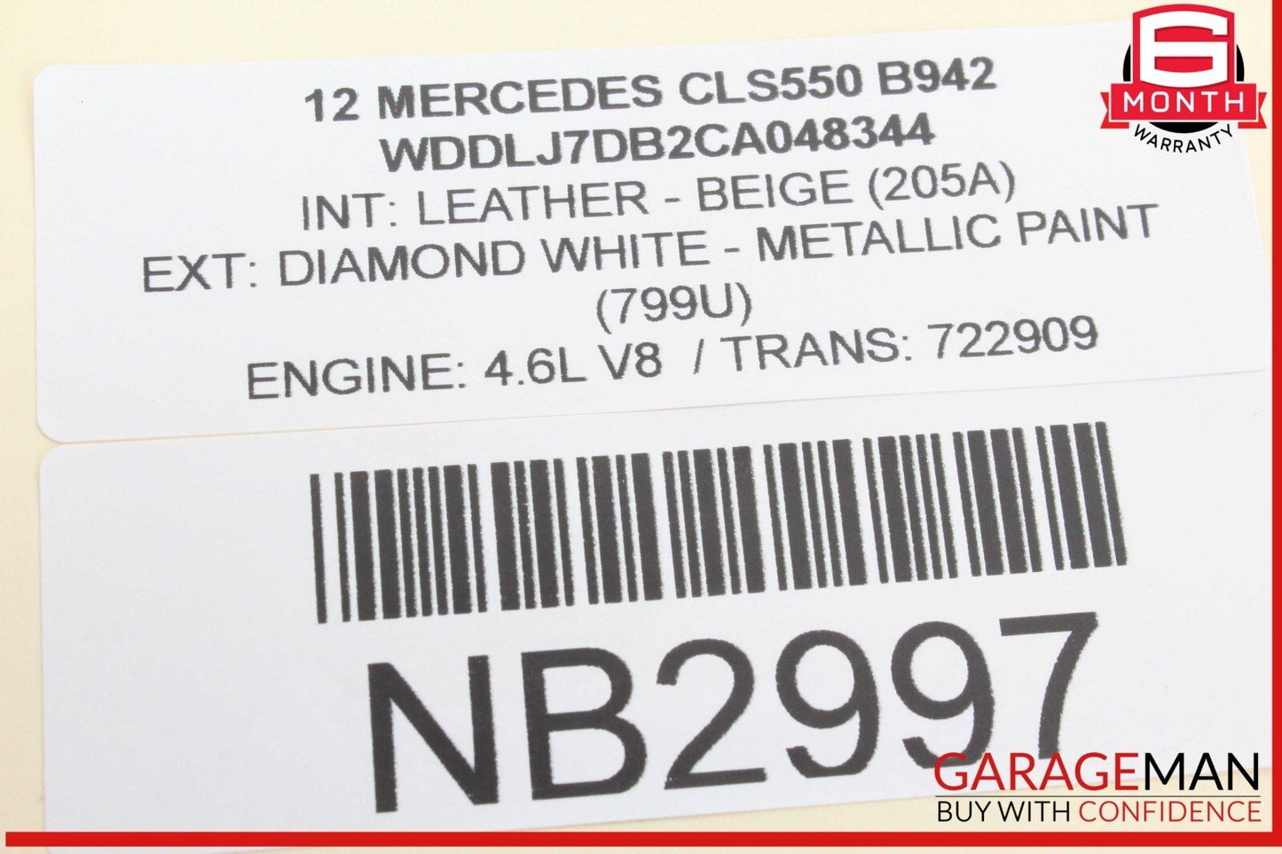 12-17 Mercedes W218 CLS550 Driver Steering Wheel Airbag Air Bag OEM