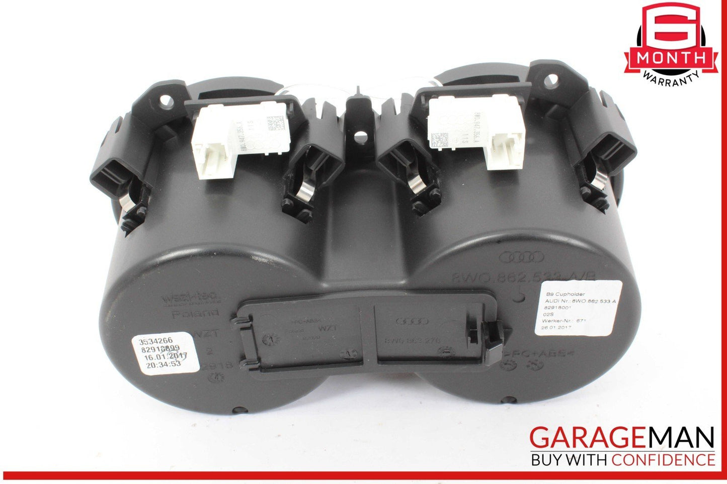 17-24 Audi S5 A4 Front Center Console Dual Drink Cup Holder 8W0862533A OEM