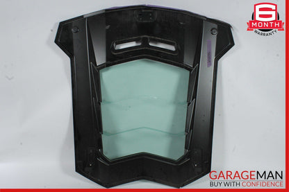 12-21 Lamborghini Aventador Rear Engine Hood Hatch Glass Panel Assembly Black