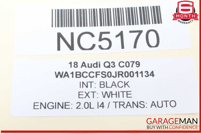 15-18 Audi Q3 Front Right Passenger Side Sun Visor Sunvisor Black 8K0857552 OEM