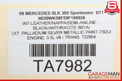 05-11 Mercedes R171 SLK350 SLK350 Central Locking Vacuum Pump 1718000019 OEM