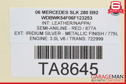 01-08 Mercedes R171 SLK280 S430 Anti Theft Control Alarm Module 2118209126 OEM