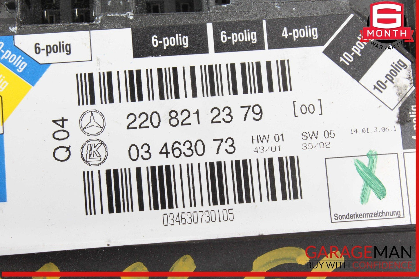 00-06 Mercedes W220 S55 AMG S500 Rear Left Seat Control Switch 2208212379 OEM