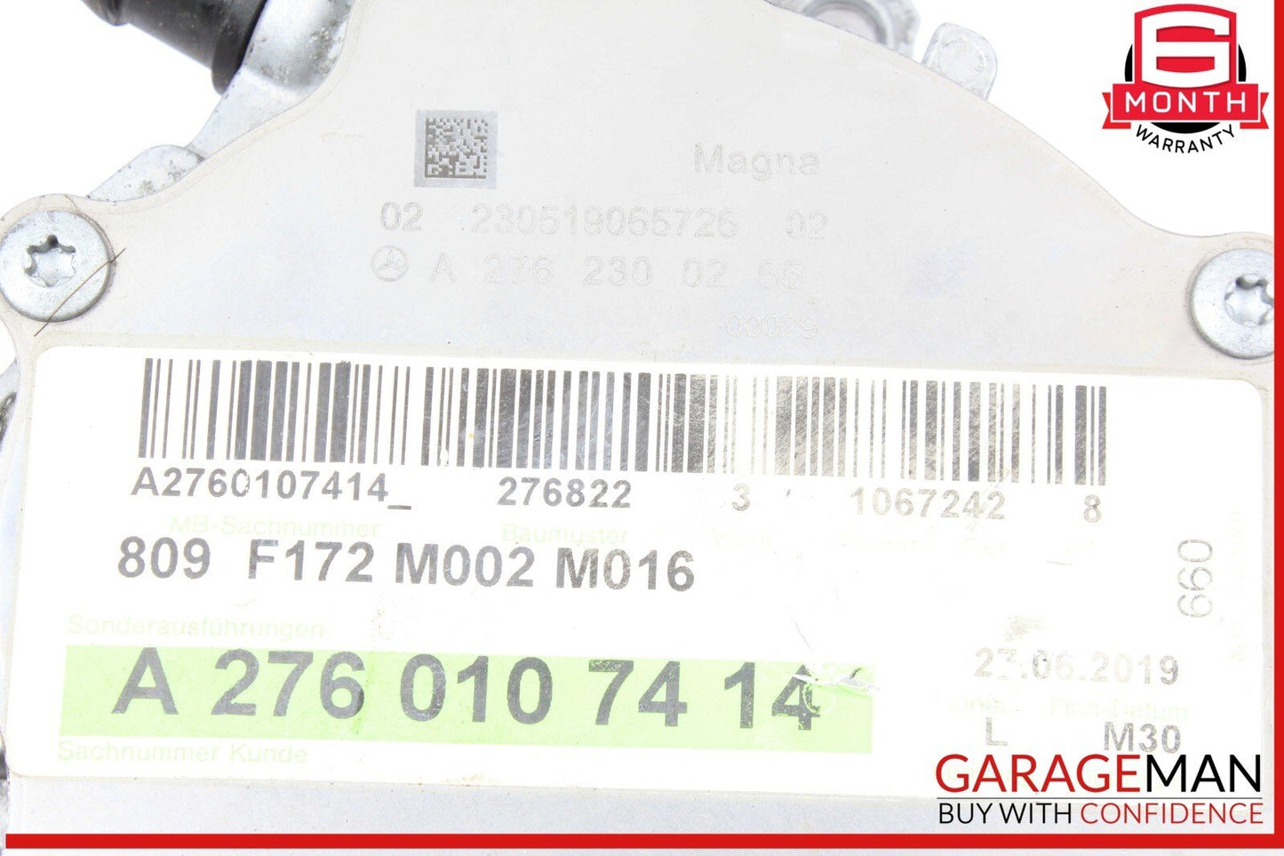 12-18 Mercedes R172 SLC43 AMG Engine Motor Brake Vacuum Pump 2762300065 OEM
