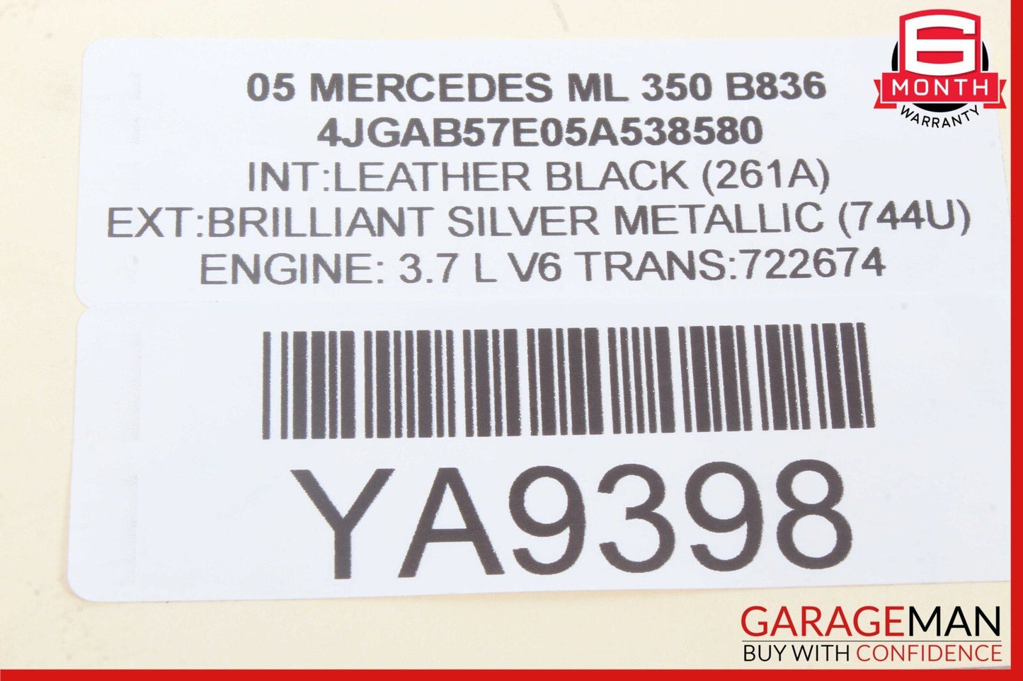 98-05 Mercedes W163 ML320 ML350 ML55 AMG Third Brake Light Lamp 1638200156 OEM