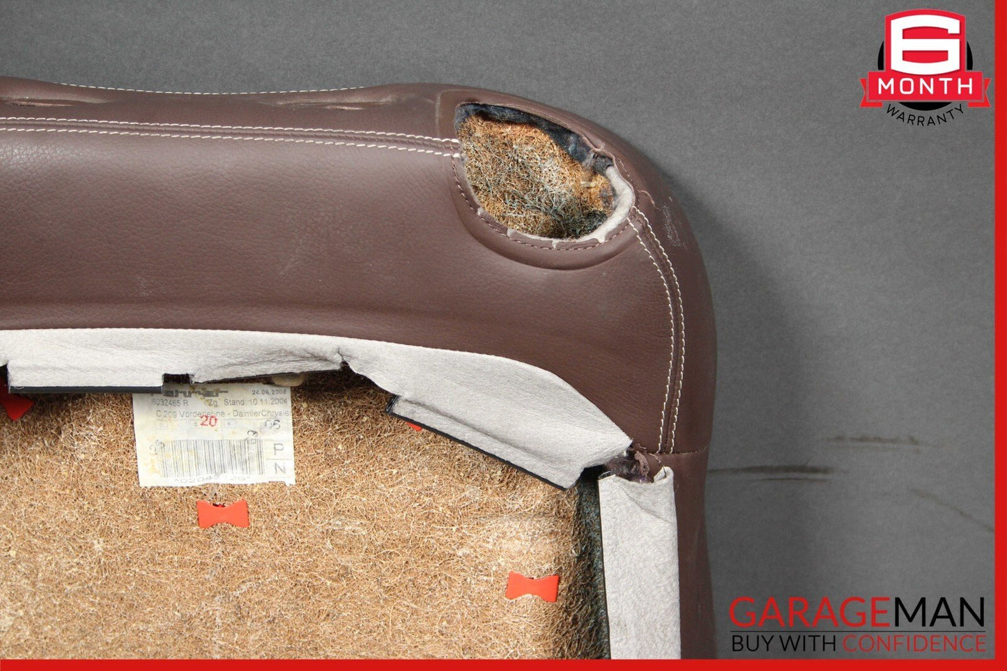 03-09 Mercedes W209 CLK320 CLK500 Front Right Side Top Upper Seat Cushion Brown