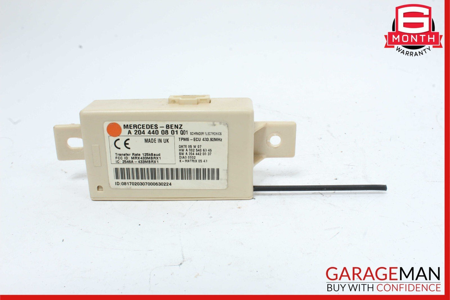 08-11 Mercedes W204 C300 C250 Tire Pressure Monitoring System TPMS Receiver OEM