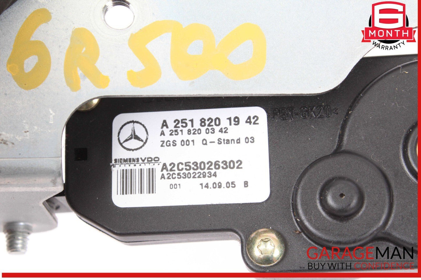 06-13 Mercedes W251 R500 4MATIC Rear Left Side Quarter Glass Window Motor OEM