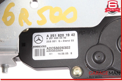 06-13 Mercedes W251 R500 4MATIC Rear Left Side Quarter Glass Window Motor OEM