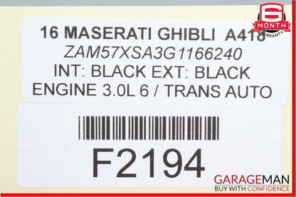 14-17 Maserati Ghibli Front Dash Center Speaker Grille Cover Black OEM