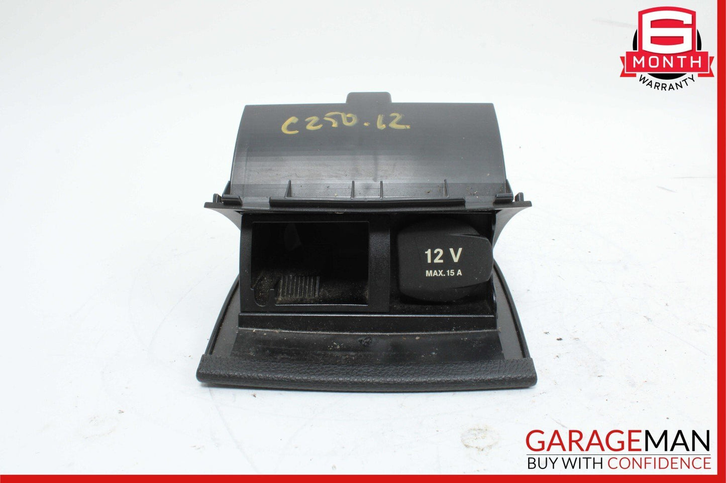 08-14 Mercedes W204 C250 C300 Rear Center Console Ashtray Power Socket Black OEM