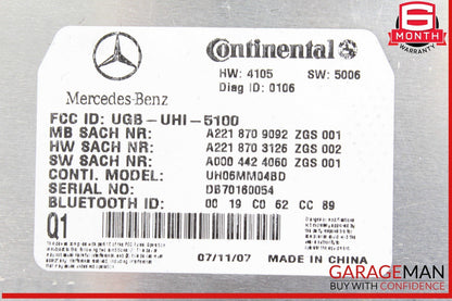 07-13 Mercedes W221 S550 CL550 Bluetooth Communication Controller Module OEM