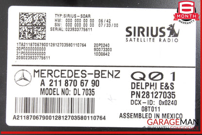 03-09 Mercedes X164 GL550 R550 GL350 Sirius Satellite Radio Receiver Module OEM