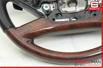 10-13 Mercedes W221 S550 S400 Steering Wheel w/ Paddle Shifters Black Wood OEM