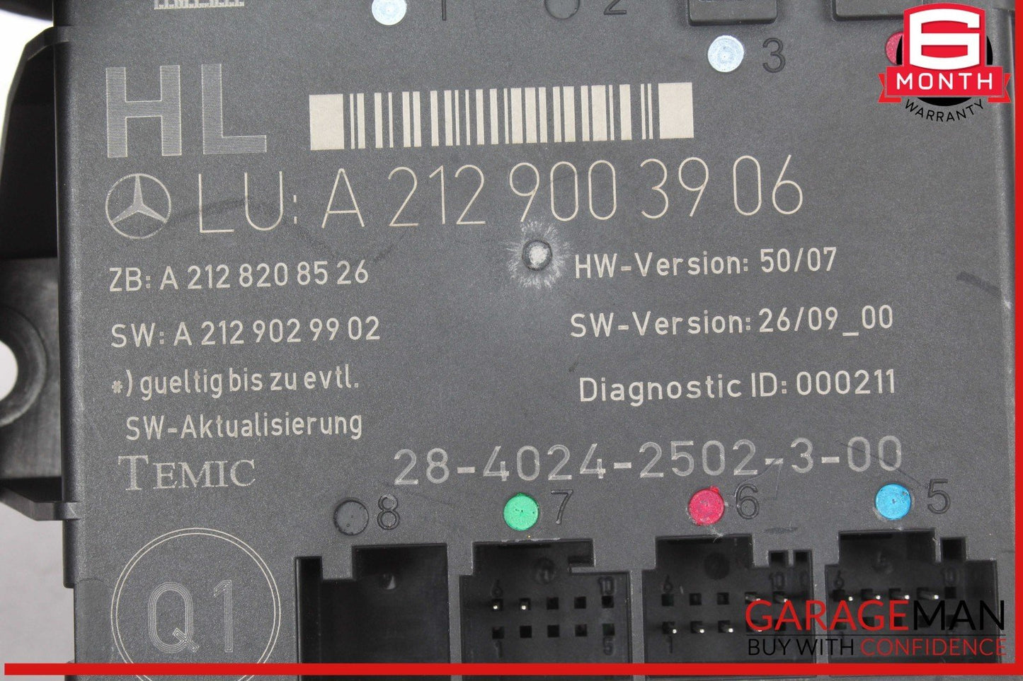 08-18 Mercedes W212 E350 Bluetec Rear Left Side Door Control Module 2129003906