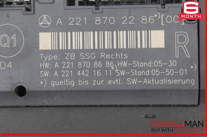 07-13 Mercedes W221 S550 Front Right Side Under Seat Control Module Unit OEM