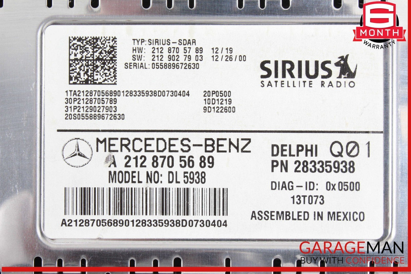 14-19 Mercedes W218 CLS550 Sirius Satellite Radio Receiver 2128705689 OEM