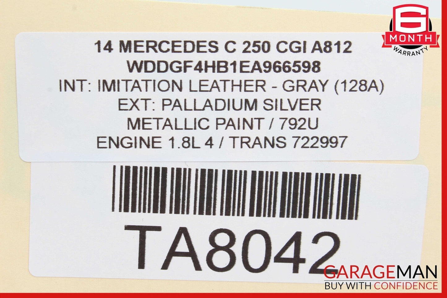 08-14 Mercedes W204 C250 Front Right Passenger Side Door Window Regulator Motor