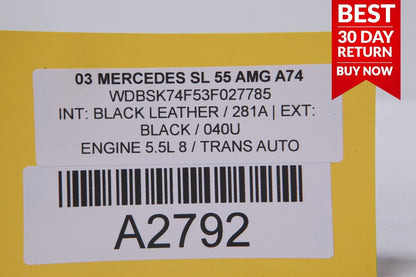 03-06 MERCEDES R230 SL55 AMG ANTI THEFT TOW ALARM CONTROL MODULE A74 OEM
