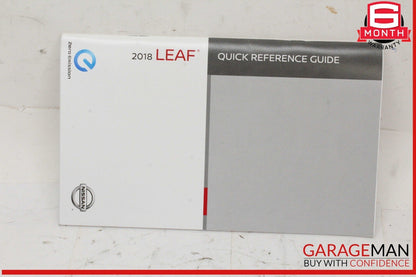 18 Nissan Leaf Owner Owner's Operator Manual Maintenance Guide Booklet w/ Case