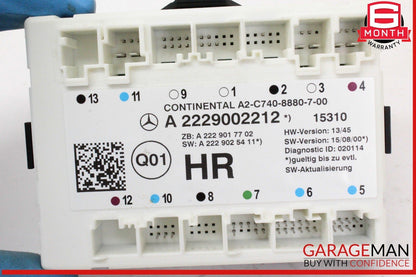 14-17 Mercedes W222 S550 Rear Right Passenger Side Door Control Module Unit OEM