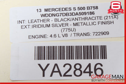 07-13 Mercedes W221 S550 S400 Rear Right / Left Side Door Controller Module Unit