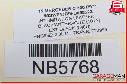 15-20 Mercedes W205 C300 Head Light Headlight Control Switch Trim Assembly Black