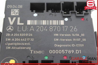 08-14 Mercedes W204 C300 C350 Front Left Side Door Control Module 2048701726 OEM