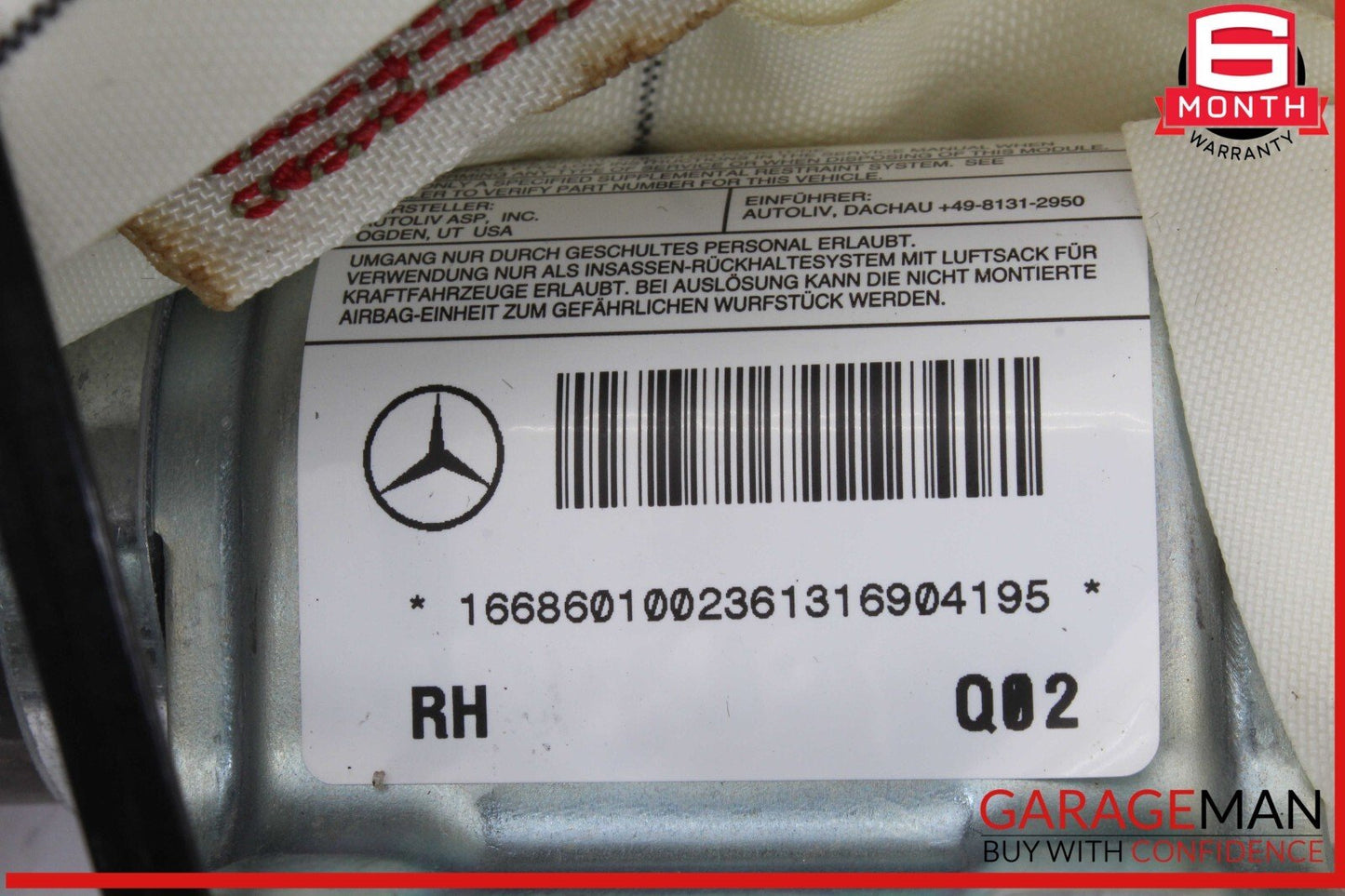 13-16 Mercedes X166 GL450 GL550 Roof Curtain Air Bag Right Passenger Side OEM