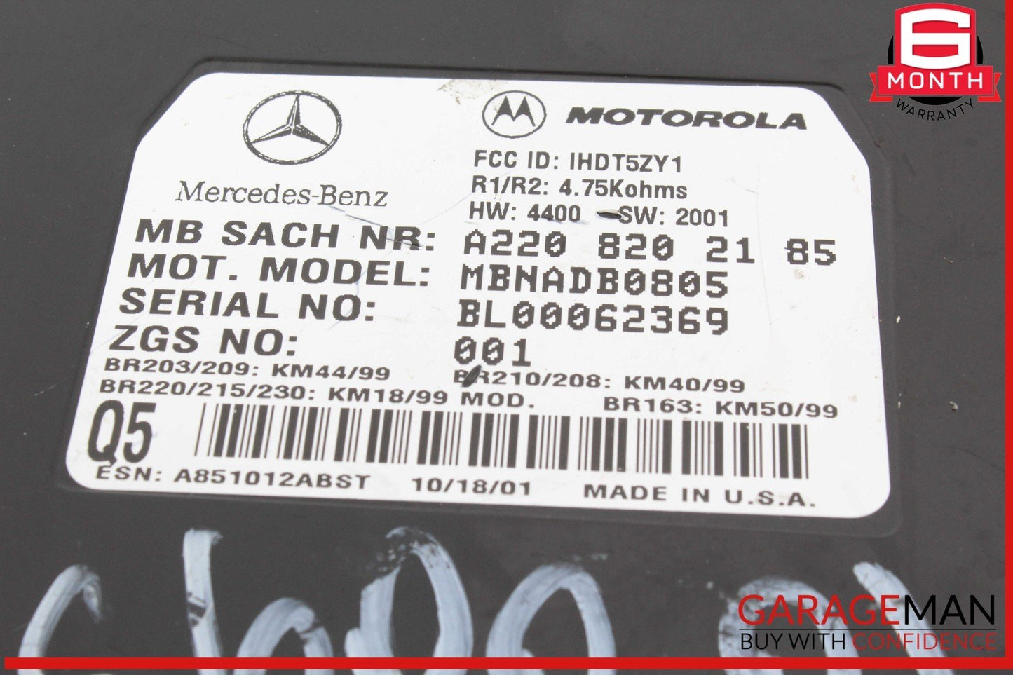 00-06 Mercedes W220 S600 ML500 E55 AMG Voice Command Control Module Unit