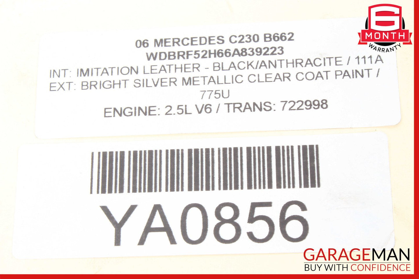 01-07 Mercedes W203 C230 Rear Left & Right Side Shock Absorber Spring Set