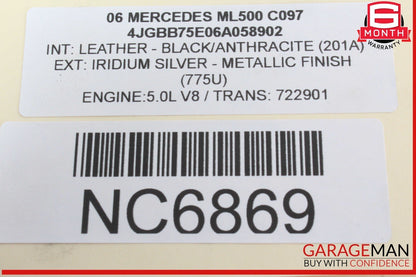 06-19 Mercedes W164 ML500 R500 Rear Glass Windshield Wiper Motor 2518200042 OEM